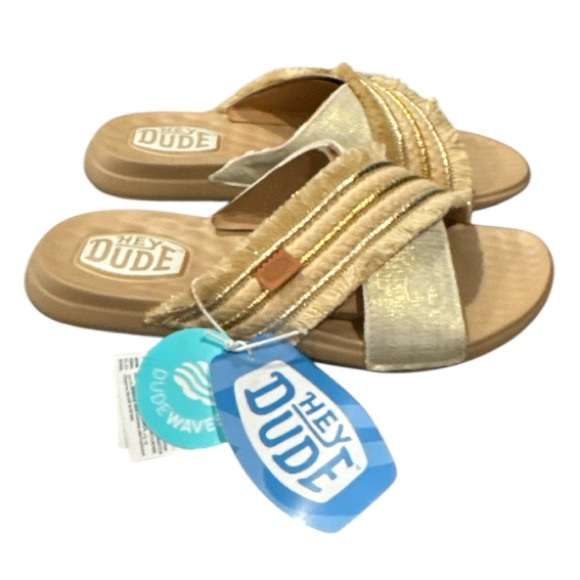 New authentic Hey Dude signature designer comfort slide sandals sz 7 display - Picture 1 of 11